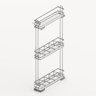 Lario 400 pull-out unit, cabinet body width 150, 3-tier, chrome plated / white