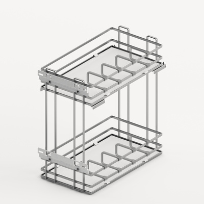 Lario 400 pull-out unit, cabinet body width 300, 2-tier, chrome plated / white