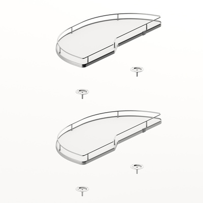 Pull-out shelf set Salso 300, front width 400, left, chrome plated / white