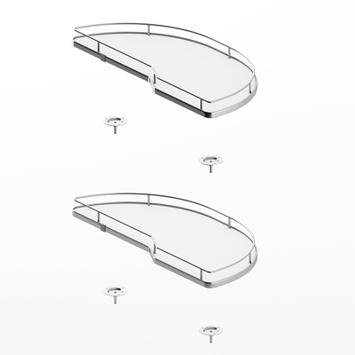 Pull-out shelf set Salso 300, front width 400, right, chrome plated / white