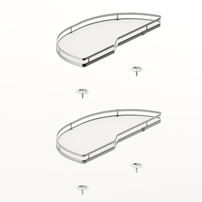 Pull-out shelf set Salso 400, front width 400, left, chrome plated / white