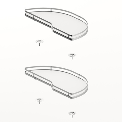 Pull-out shelf set Salso 400, front width 400, right, chrome plated / white