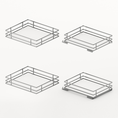 Kit de tablettes 400 400 Orta, largeur de la façade 400, chromé / blanc