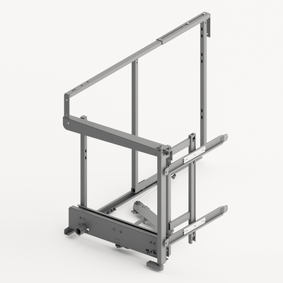Centre upright Goro, front width 450, left, silver