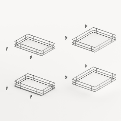 Kit de tablettes 400 Goro 400, largeur de la façade 450, chromé / blanc