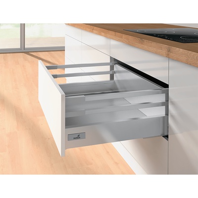 Pot-and-pan drawer set with railing InnoTech Atira, 470 / 200 / 176 mm, silver, left and right