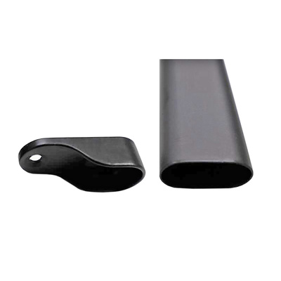 Set oval wardrobe rails and wardrobe rail supports, 2500 mm, matt black