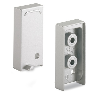 Embout Capris, L 10 mm, L 21 mm, H 46 mm, aspect aluminium