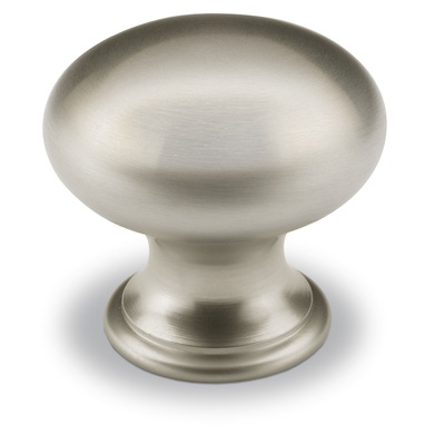 Bouton Cirpi, H 27 mm, ø 30 mm, aspect inox brossé