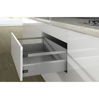 Pot-and-pan drawer set with lengthwise railing ArciTech, 218/126 / 270 mm, silver, left and right