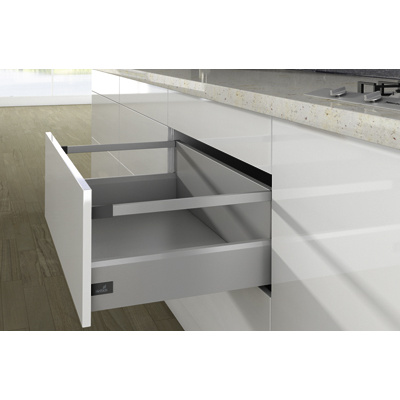 Pot-and-pan drawer set with lengthwise railing ArciTech, 250/126 / 270 mm, silver, left and right