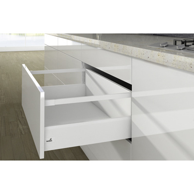 Pot-and-pan drawer set with lengthwise railing ArciTech, 250/126 / 350 mm, white, left and right