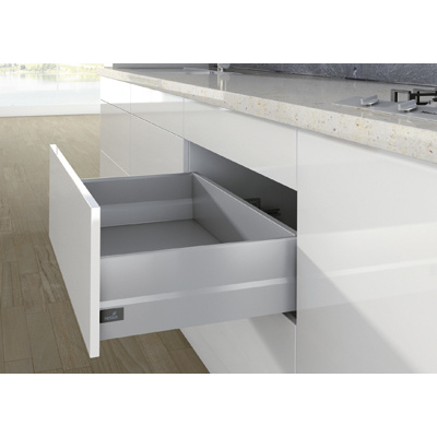 Pot-and-pan drawer set with TopSide ArciTech, 186/ 94 / 400 mm, silver, left and right
