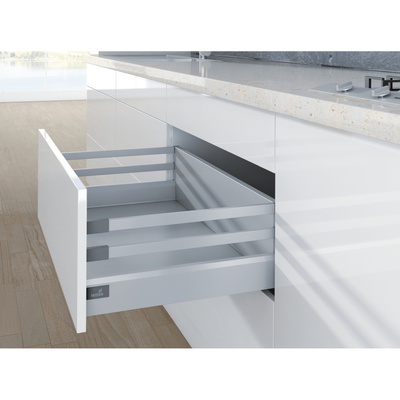 Pot-and-pan drawer set with lengthwise railing ArciTech, 218/ 94 / 400 mm, silver, left and right