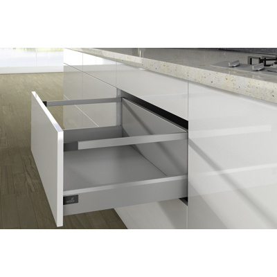 Pot-and-pan drawer set with lengthwise railing ArciTech, 250/ 94 / 270 mm, silver, left and right