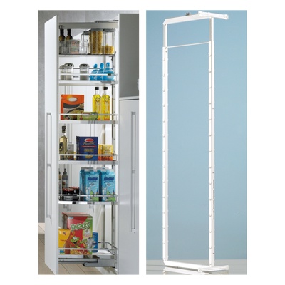 Höhenverstellbarer Tragrahmen Dispensa 90°, B 262 mm, H 1200 - 1600 mm, silber