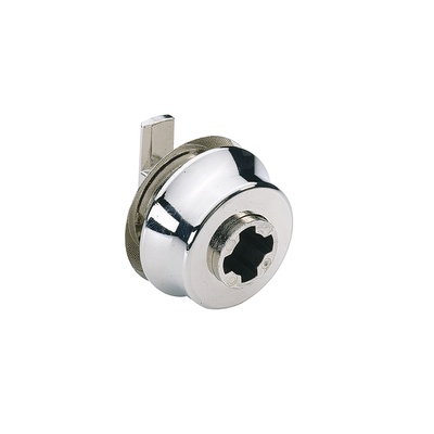 Zamek z cylindrem do szklanych drzwi przesuwnych, typ 326 obrotowo-wciskany, niklowany
