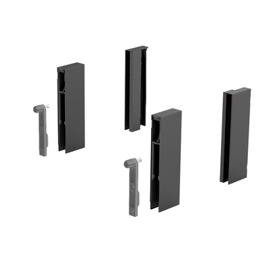 DesignSide adapter ArciTech, 124 mm, System / drawer side profile height 218/ 94, 250/126, anthracite
