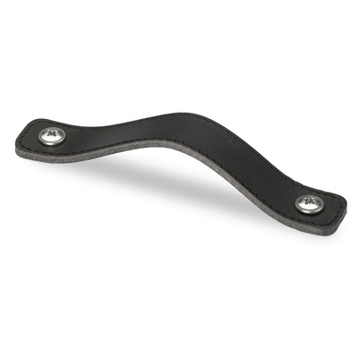 Uchwyt Nica, odległość wiercenia 128, L 158 mm, B 25 mm, H 3 mm, Skóra czarna