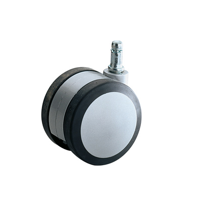 Swivel castor with premounted pin for edge protection without brake