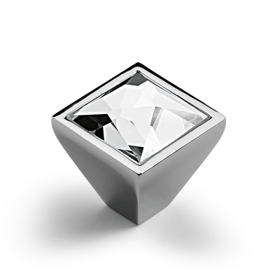 Knob Sava, L 25 mm, W 25 mm, H 28 mm, gloss chrome plated Knob Sava, L 25 mm, W 25 mm, H 28 mm, gloss chrome plated
