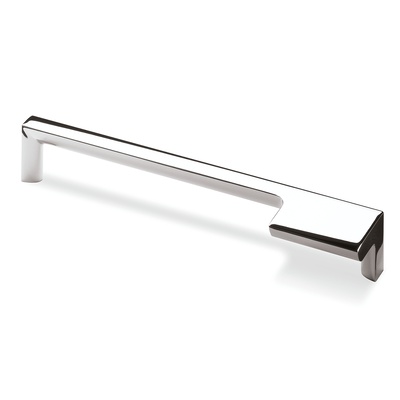 Handle Zenga, left, drill hole spacing 192, L 201 mm, B 36 mm, H 30 mm, gloss chrome plated