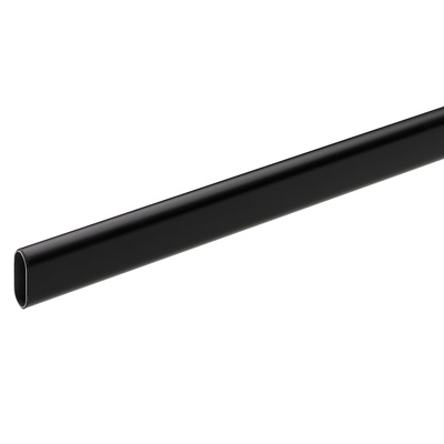 <b>Pack of 30</b> Wardrobe rails, oval, 30 x 15 mm, 2500 mm, matt black