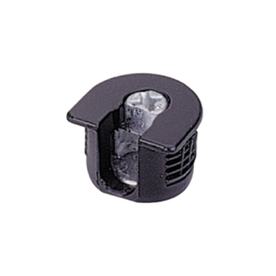 Eccentric connecting fitting VB 35 / 16 for 16 mm shelves without rib, black