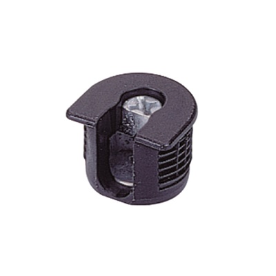 Eccentric connecting fitting VB 35 / 19 for 19 mm shelves without rib, black