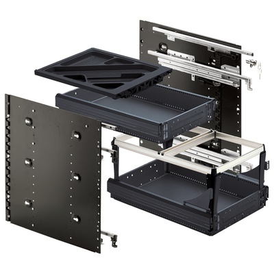 Fast assembly pedestal set, (min.) installed depth 530 mm, black
