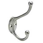 Crochet pour chapeau et manteau, Zamak, aspect aluminium