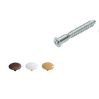 Verbindungsschraube Direkta 2 mit Abdeckkappen, 6,3 x 50 mm, Stahl, verzinkt, weiß, braun, beige