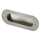 Einlassgriff für Schiebetüren, Edelstahl gebürstet, Ø 28 x 110 - 120 x 40 x 12 mm