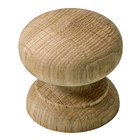 Furniture knob, wood, oak, unfinished