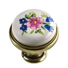 Bouton de meuble, Céramique, Zamak, laitonné, bruni, blanc