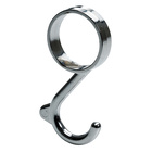 Patères pour tubes de penderie, Ø 25 x 65 x 8 mm, chromé