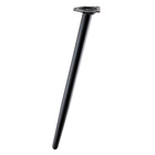 Pieds de table Lounge inclinés, 405 x Ø 25 mm, Acier, noir, mat