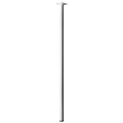 Piètements de table - modèles simples, rond, 800 x Ø 30 mm, Acier, blanc