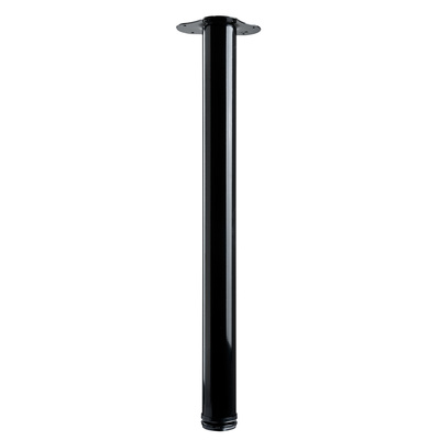 Tischbein Kofi, 700 - 730 x Ø 60 mm, Stahl, hochglanz, schwarz