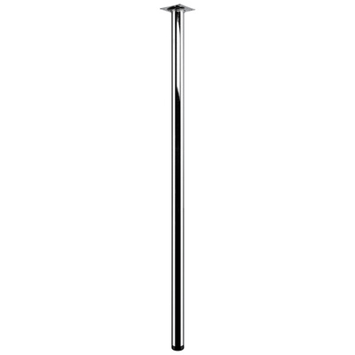 Piètements de table - modèles simples, rond, 800 x Ø 30 mm, Acier, chromé