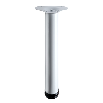 Tischbein Kofi, 400 - 430 x Ø 60 mm, Stahl, weiß