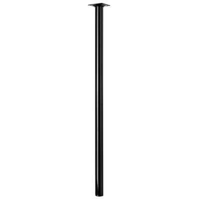 Piètements de table - modèles simples, rond, 700 x Ø 30 mm, Acier, brillant, noir