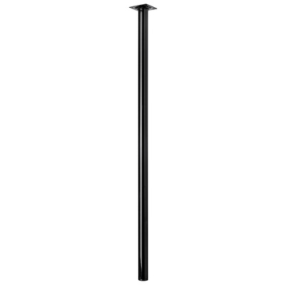 Piètements de table - modèles simples, rond, 800 x Ø 30 mm, Acier, brillant, noir