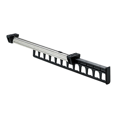 Garment rail, telescopic, 300 mm, steel, plastic, black
