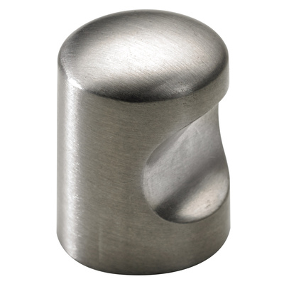 Furniture knob, Ø 15 x 22 mm, die-cast zinc, stainless steel look