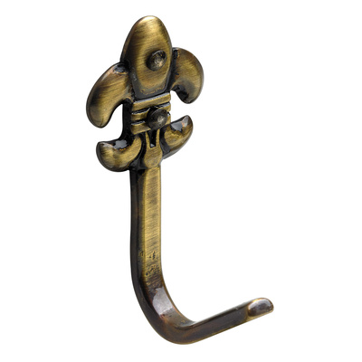 Zierhaken, 21 x 52 x 26 mm, Zinkdruckguss vermessingt, brüniert