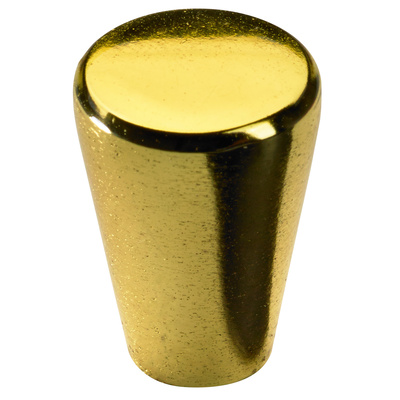 Furniture knob, Ø 15 x 21 mm, die-cast zinc, brass plated
