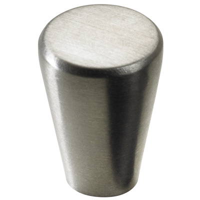 Furniture knob, Ø 15 x 21 mm, die-cast zinc, stainless steel look
