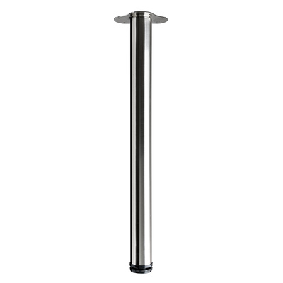 Tischbein Kofi, 700 - 730 x Ø 60 mm, Stahl, Edelstahl Optik