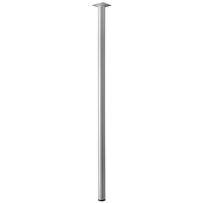 Piètements de table - modèles simples, rond, 800 x Ø 30 mm, Acier, aspect aluminium